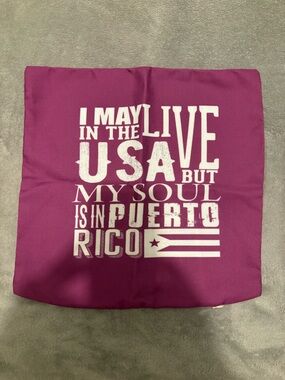 Purple Graphic Throw Pillow Cover - Puerto Rico themed